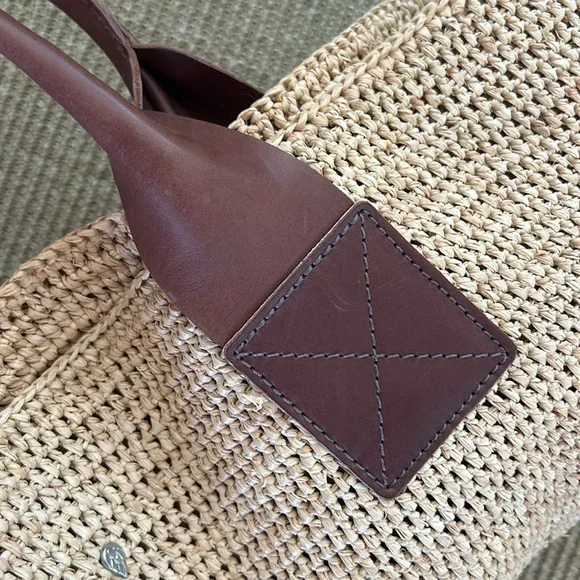Helen Kaminski Raffia Leather Trim Tote - Picture 7 of 7